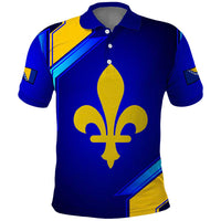 Bosnia and Herzegovina Coat of Arms Polo Shirt Blend of National Colors & Symbols