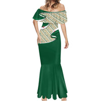 Algeria Mermaid Dress with Arabic Calligraphy and Traditional Pattern Design