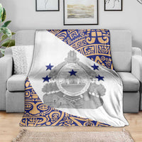 Honduras Blanket National Emblem Blended with Traditional Patterns - Cultural Heritage Design