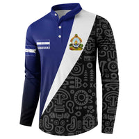 Honduras Coat of Arms Button Sweatshirt Traditional Patterns & National Symbol
