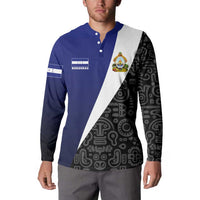 Honduras Coat of Arms Button Sweatshirt Traditional Patterns & National Symbol