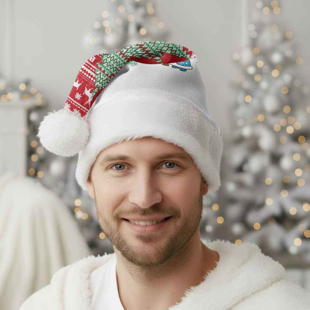 Belarus Christmas Santa Hat with Ded Moroz Snow Maiden Christmas Tree and Nordic Pattern Design - Shopicos