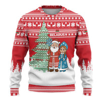 Belarus Christmas Ugly Christmas Sweater with Ded Moroz Snow Maiden Christmas Tree and Nordic Pattern Design - Shopicos