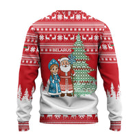 Belarus Christmas Ugly Christmas Sweater with Ded Moroz Snow Maiden Christmas Tree and Nordic Pattern Design - Shopicos