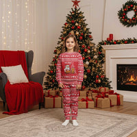 Belarus Christmas Pajama Set with Santa Gingerbread Playing Chess National Emblem and Nordic Pattern Design - Shopicos
