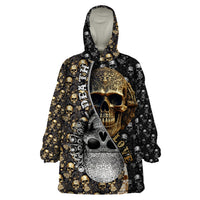Skull Pattern Wearable Blanket Hoodie Love and Death - Shopicos