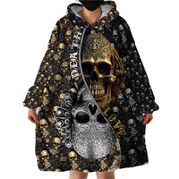 Skull Pattern Wearable Blanket Hoodie Love and Death - Shopicos