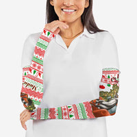 Madagascar Christmas Arm Sleeves with Lemur Santa Hat Holiday Tree and Festive Pattern - Shopicos
