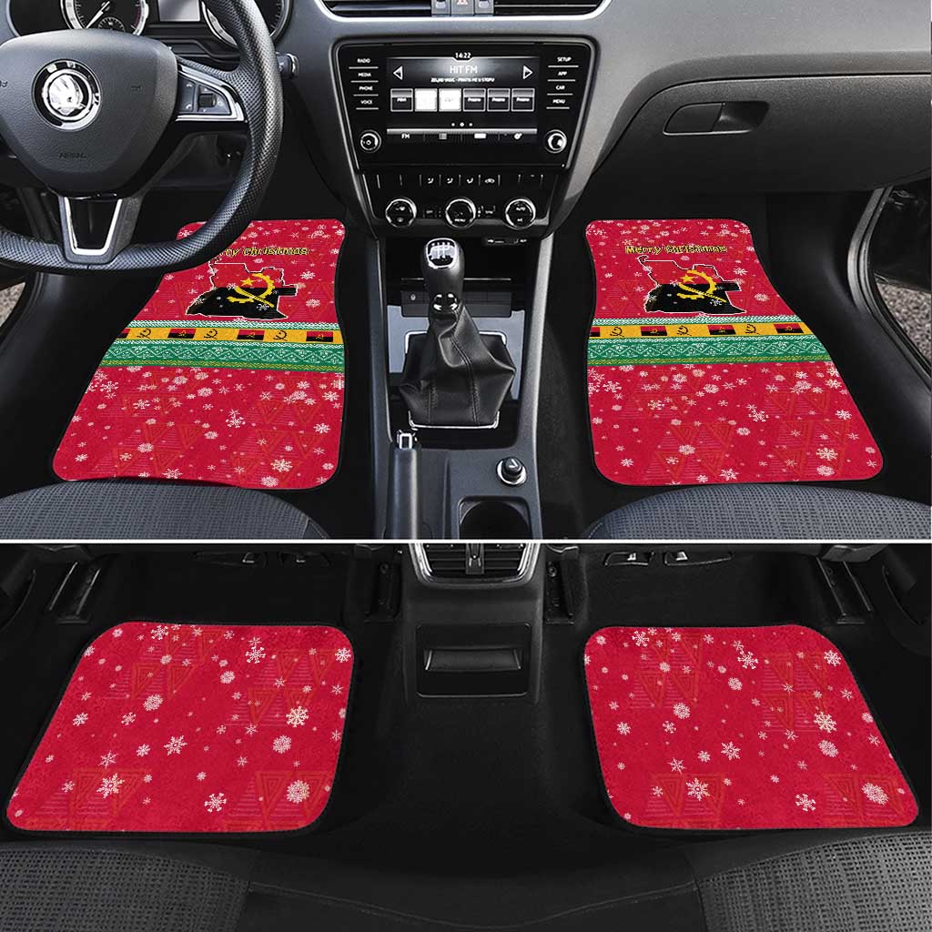 Angola Christmas Car Mats with Santa, Gifts, and National Flag Map Motif - Shopicos