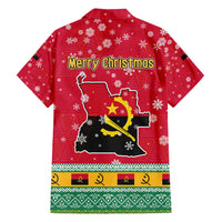 Angola Christmas Family Matching Summer Maxi Dress and Hawaiian Shirt with Santa, Gifts, and National Flag Map Motif - Shopicos