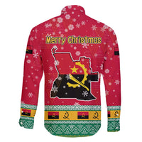 Angola Christmas Family Matching Summer Maxi Dress and Hawaiian Shirt with Santa, Gifts, and National Flag Map Motif - Shopicos