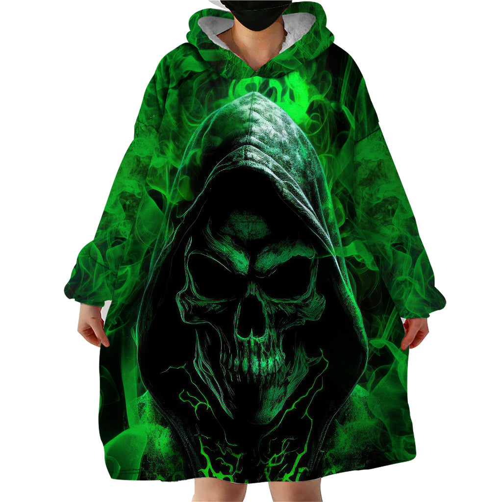 Skull Wearable Blanket Hoodie Try Again Tomorrow - Shopicos