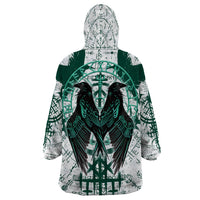 Winged Wisdom Of Viking Wearable Blanket Hoodie Hugin, Munin, and the Vegvisir - Shopicos