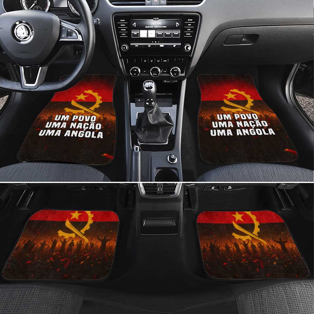 Angola Car Mats with Red Black Yellow Grunge Design - Shopicos