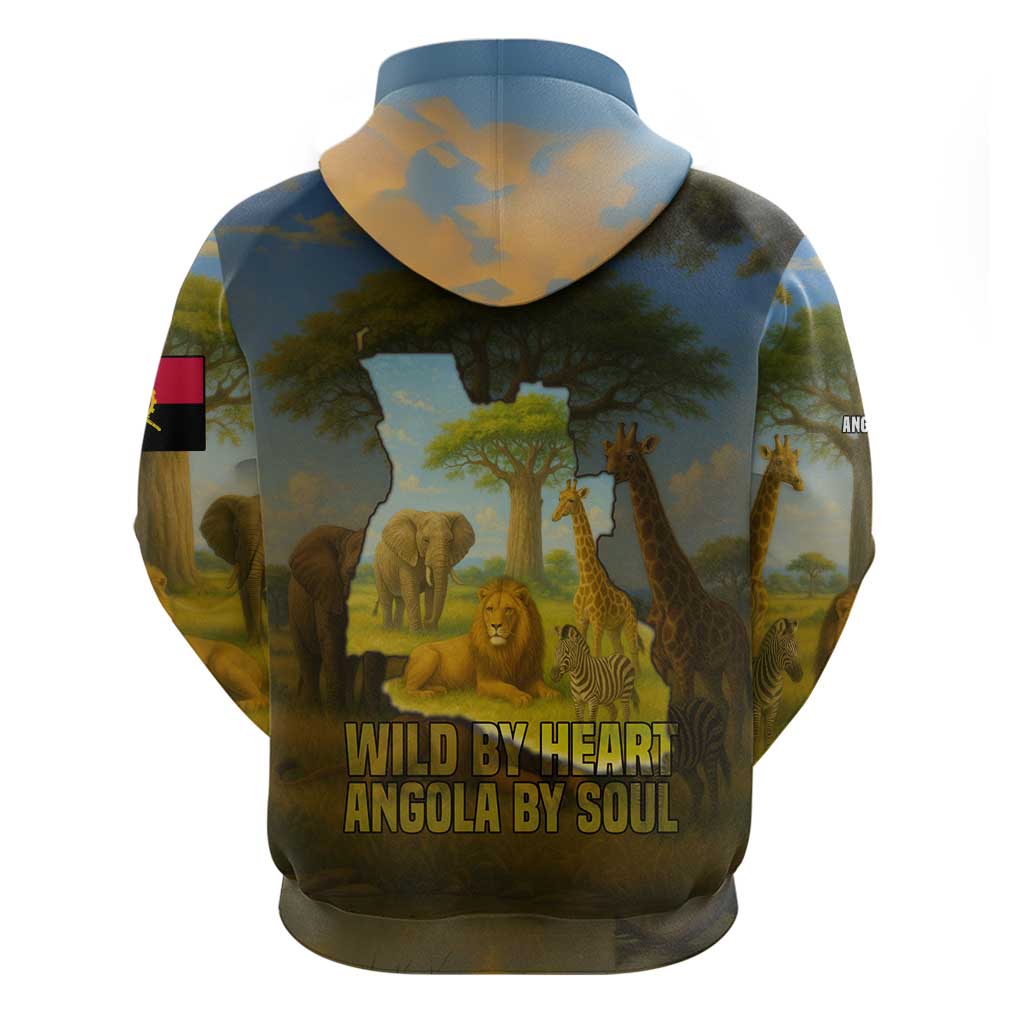 Angola Hoodie with Savannah Wildlife Design and African Animal - Shopicos