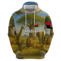 Angola Hoodie with Savannah Wildlife Design and African Animal - Shopicos