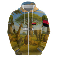 Angola Hoodie with Savannah Wildlife Design and African Animal - Shopicos