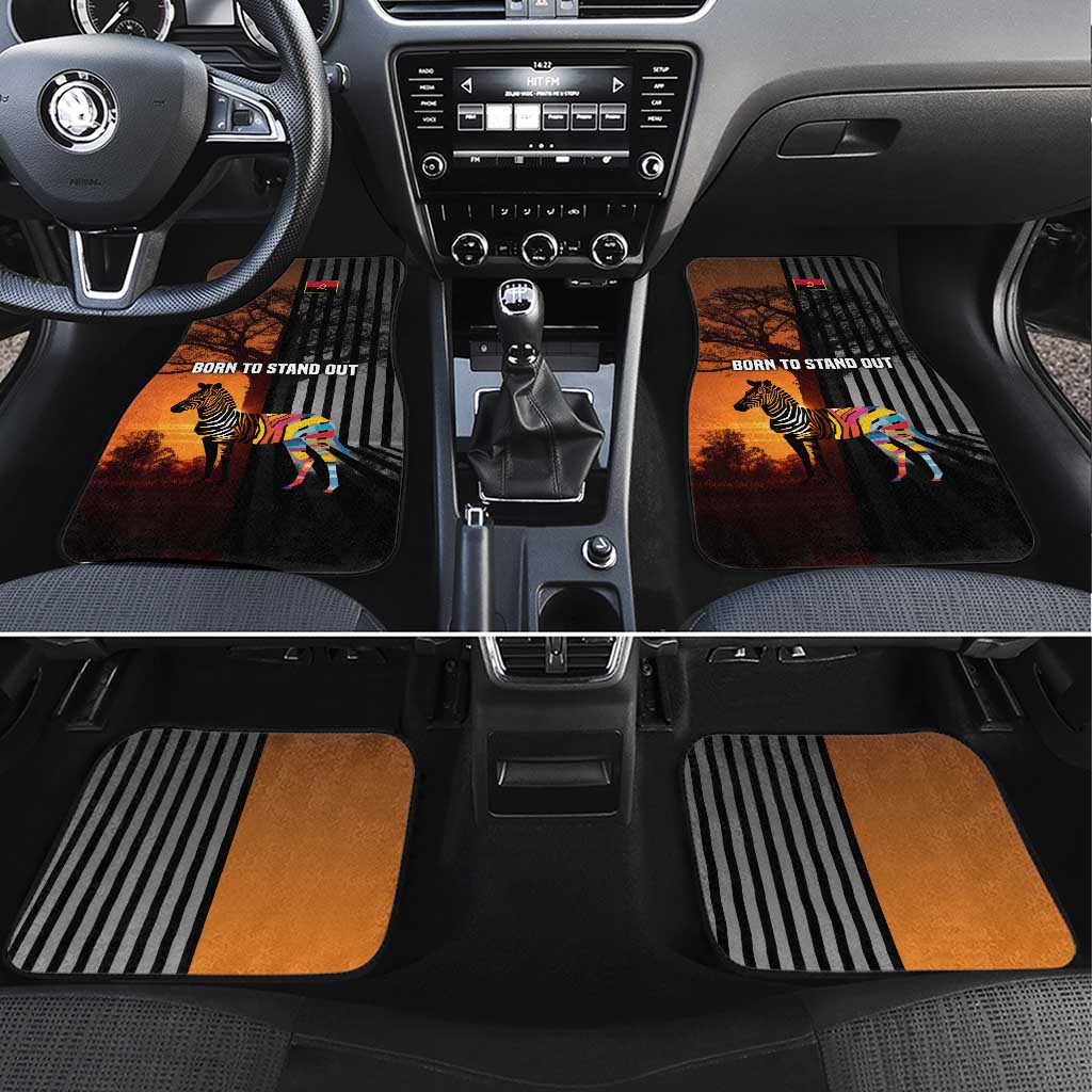 Angola Car Mats with Sunset Zebra Design and African Nature - Shopicos