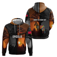 Angola Hoodie with Sunset Zebra Design and African Nature - Shopicos