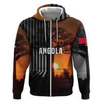 Angola Hoodie with Sunset Zebra Design and African Nature - Shopicos