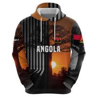 Angola Hoodie with Sunset Zebra Design and African Nature - Shopicos