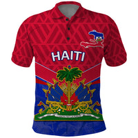 Custom Haiti Polo Shirt Ayiti Coat Of Arms With Map TS06 - Shopicos