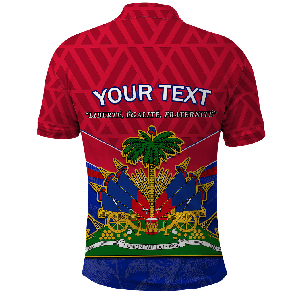 Custom Haiti Polo Shirt Ayiti Coat Of Arms With Map TS06 - Shopicos
