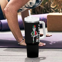 Portugal Soccer Tumbler With Handle Skeleton Portuguese Flag Futebol Football Player - Shopicos