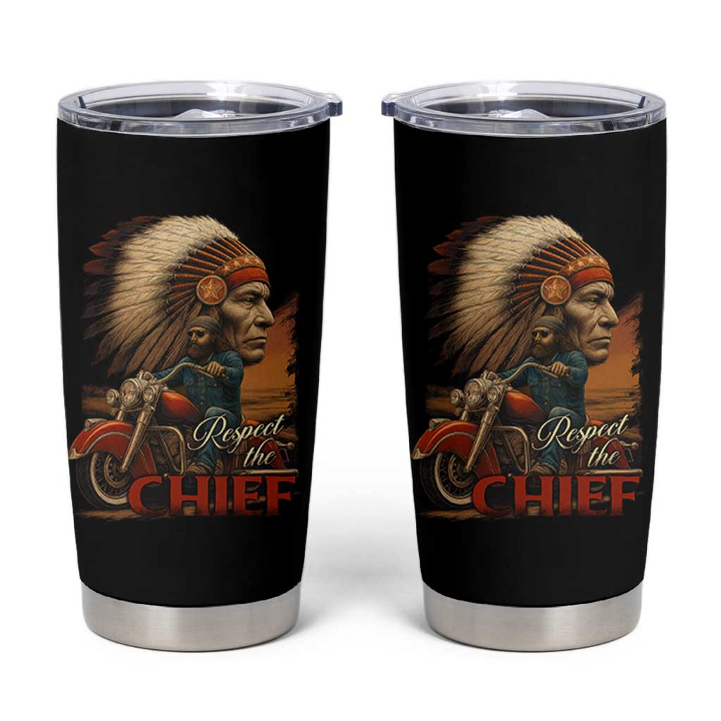 Indian American Rider Tumbler Cup Respect The Native Chief Native American Motorcycle - Shopicos