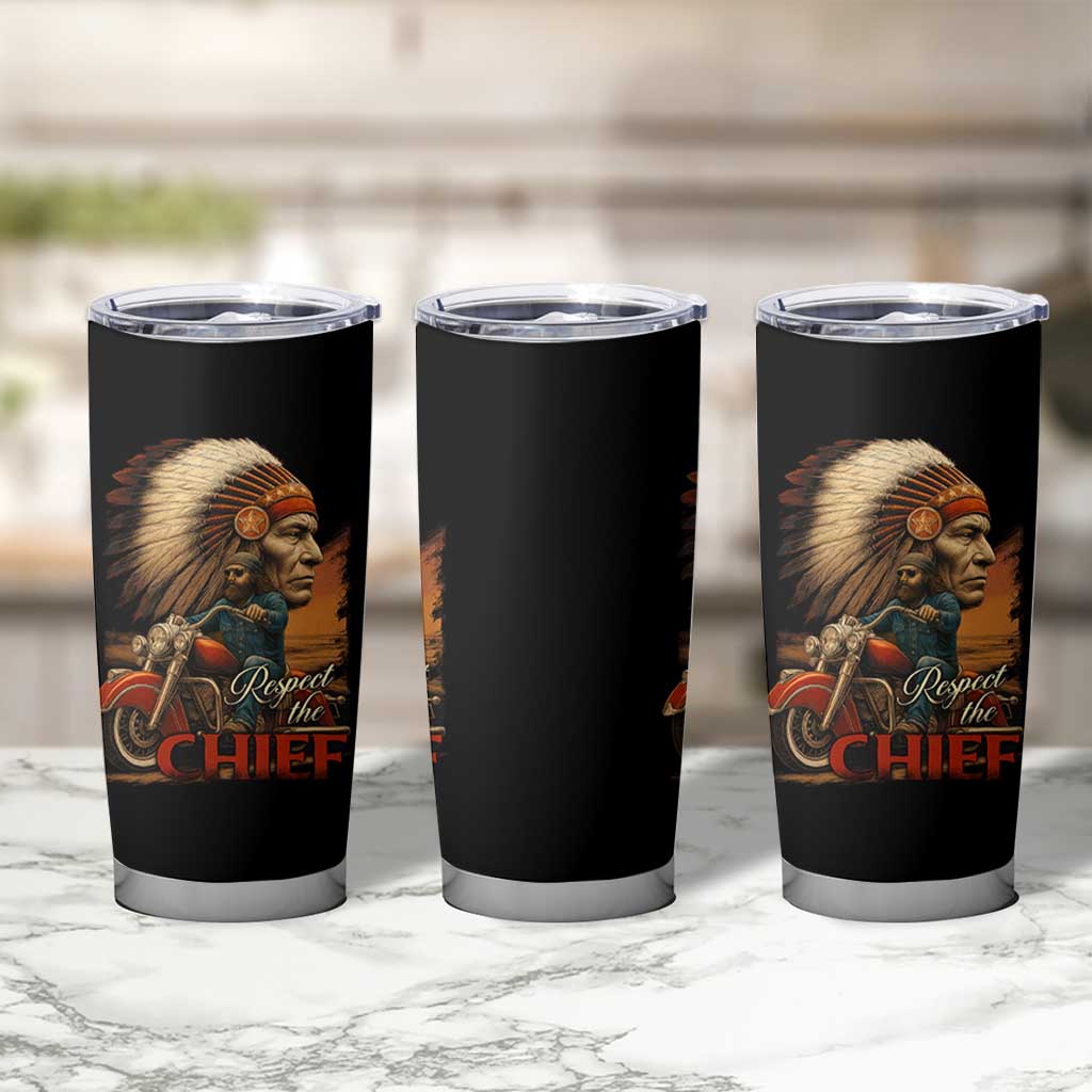 Indian American Rider Tumbler Cup Respect The Native Chief Native American Motorcycle - Shopicos
