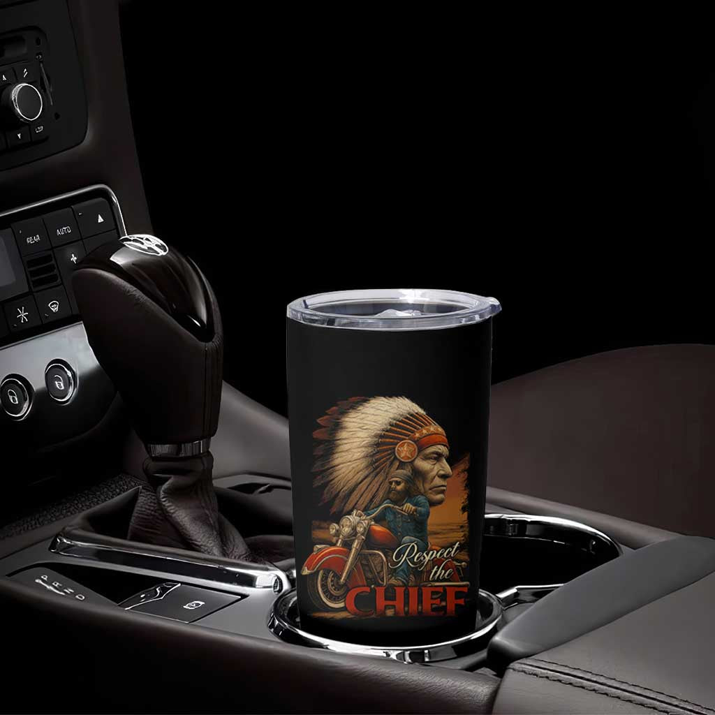 Indian American Rider Tumbler Cup Respect The Native Chief Native American Motorcycle - Shopicos