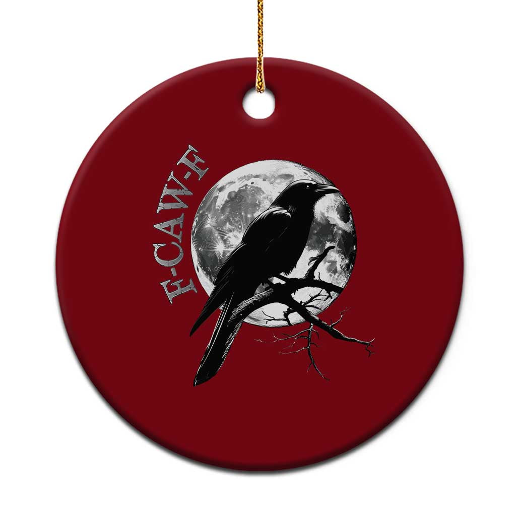 Funny F Caw F Ceramic Ornament Black Crow Moon Gothic Adult Humor - Shopicos