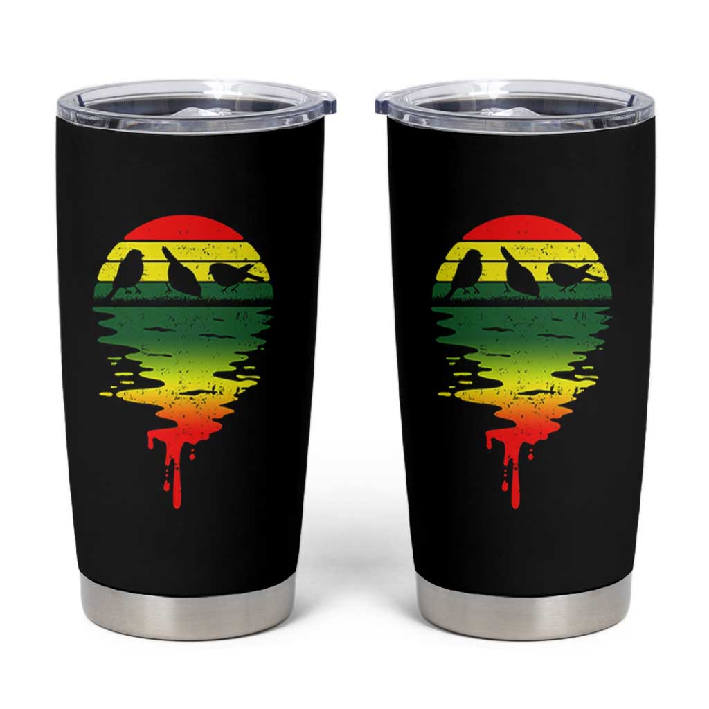 Three Birds Tumbler Cup Rasta Sunset Reggae Music Jamaica Reflection - Shopicos
