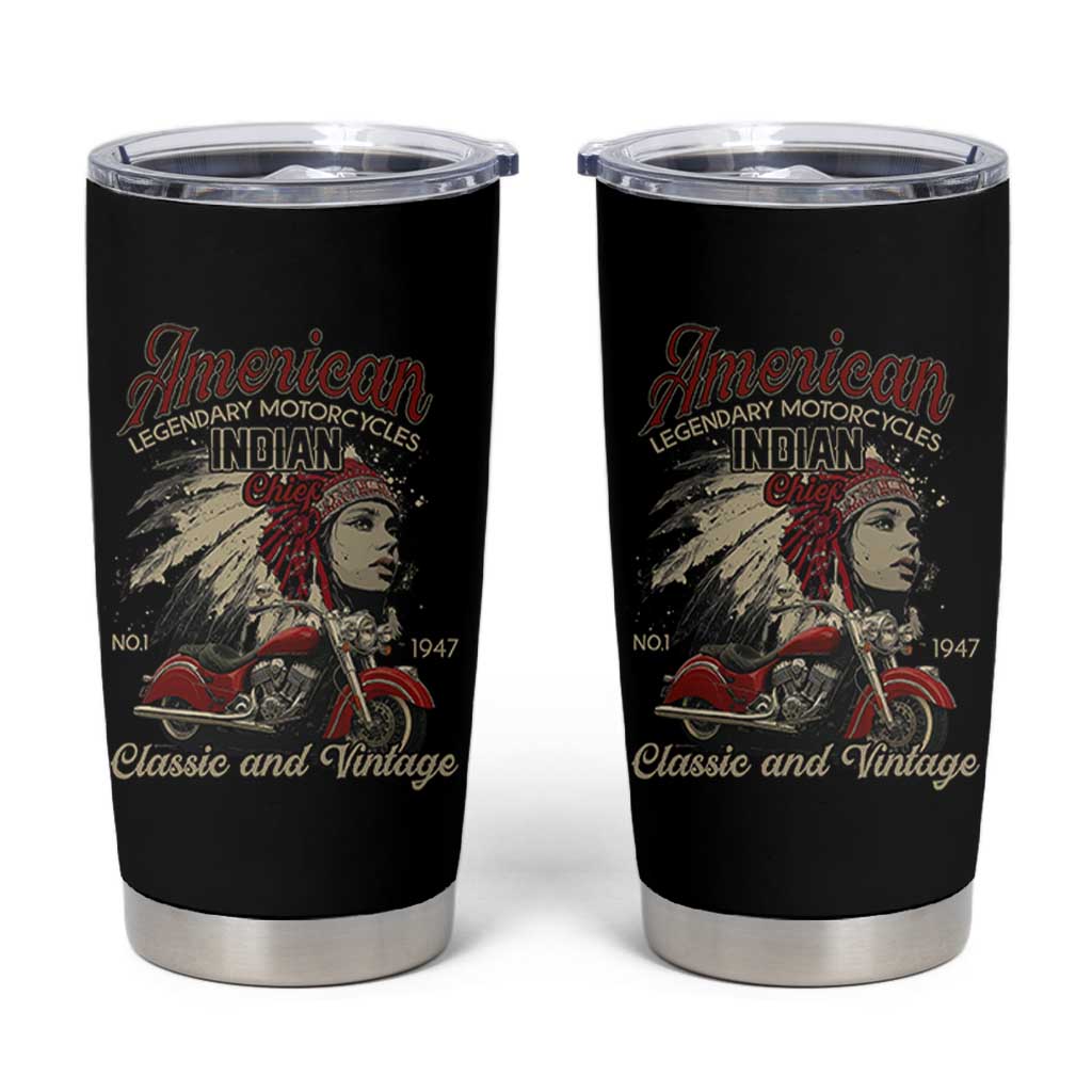 American Legendary Motorcycle Indian Chief Tumbler Cup Classic And Vintage Bikers - Shopicos