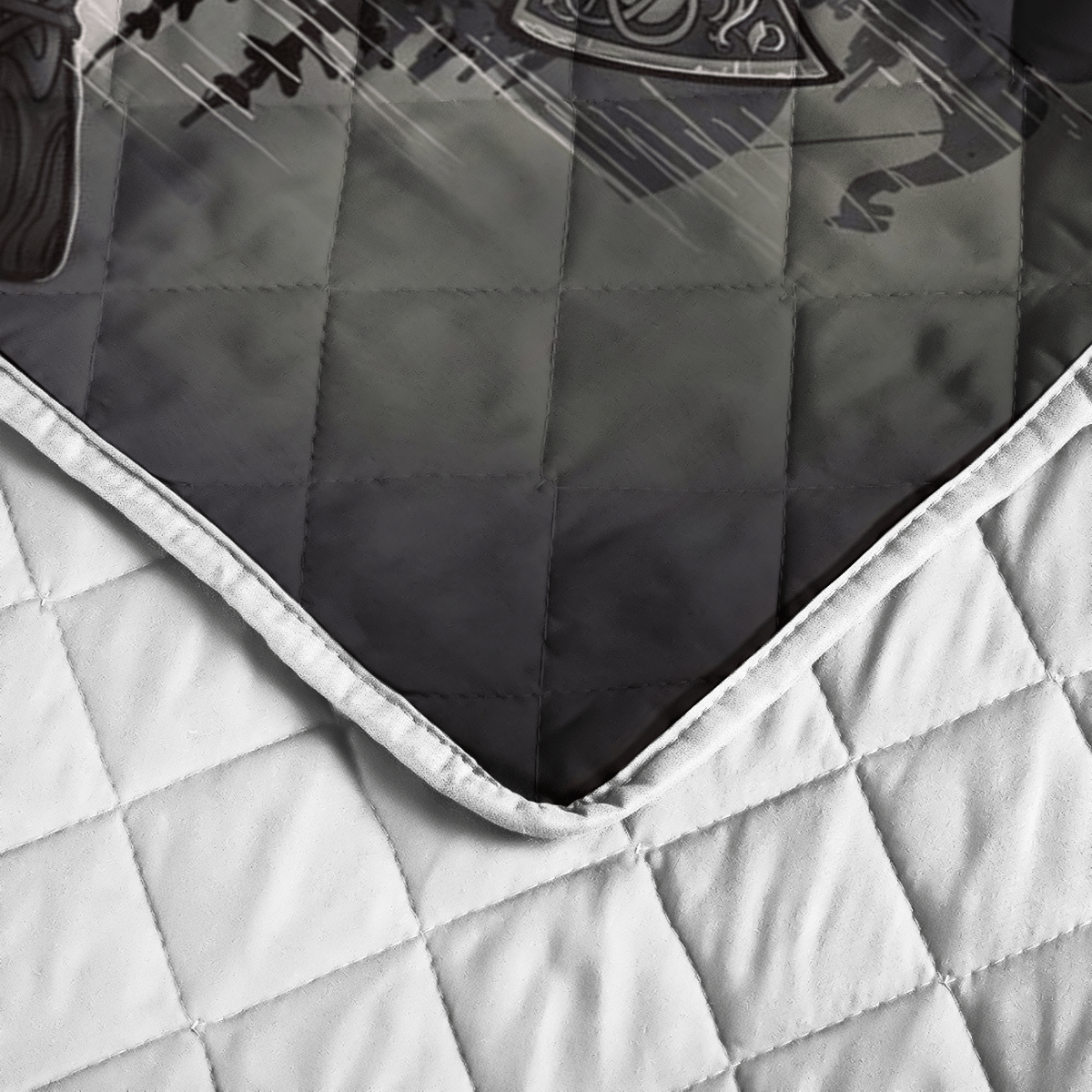 Viking Quilt Bed Set - Viking Raven and Skull - Viking Quilt Bedding Set RLT12 - Shopicos