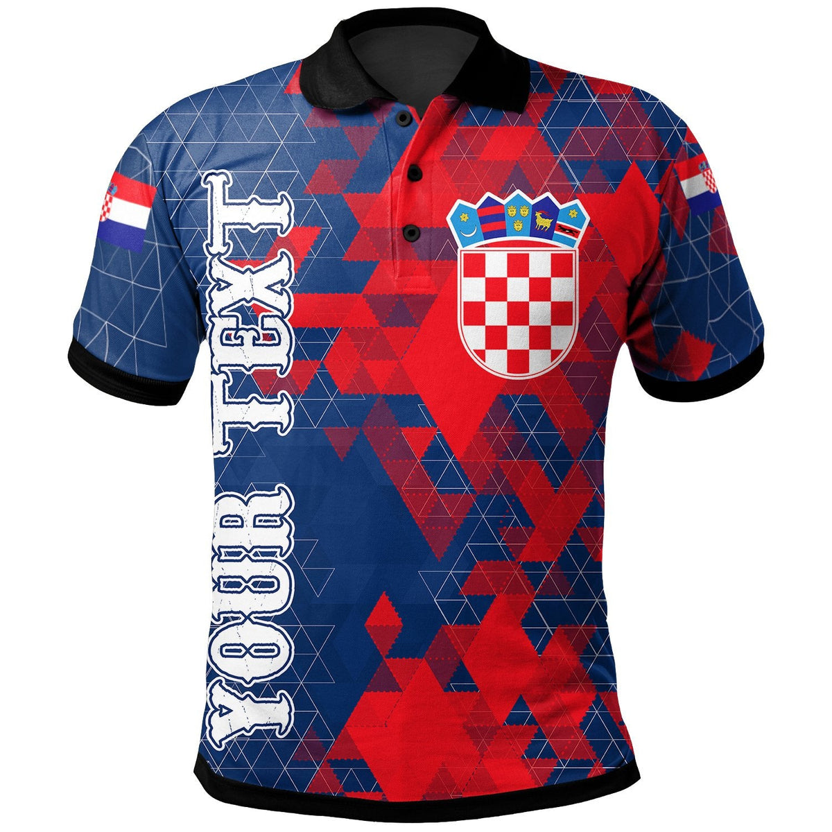 Croatia Custom Polo Shirt Nattional Flag Polygon Style - Shopicos