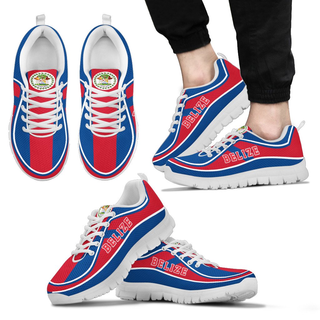Belize Flag Color Sneakers - Shopicos