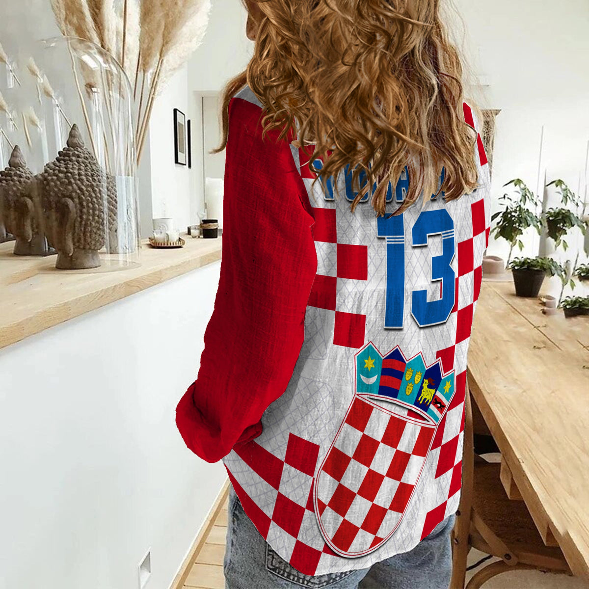 (Custom Text and Number) Croatia Football Women Casual Shirt Vatreni Hrvatska Champions 2022 World Cup LT13 - Shopicos