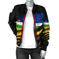 Central African Republic In Me Women's Bomber Jacket - Special Grunge Style RLT7 - Shopicos