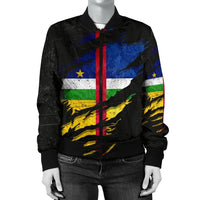 Central African Republic In Me Women's Bomber Jacket - Special Grunge Style RLT7 - Shopicos