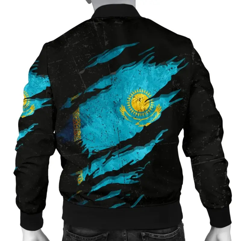 Kazakhstan In Me Mens Bomber Jacket - Special Grunge Style RLT8 - Shopicos