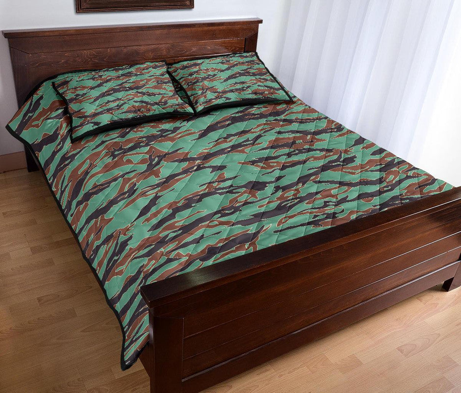 Army Guyana Tiger Stripe Camouflage Seamless Quilt Bed Set RLT8 - Shopicos