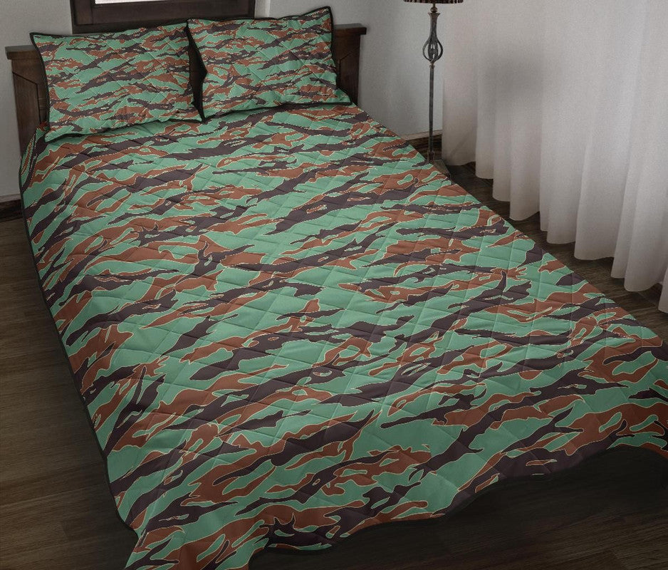 Army Guyana Tiger Stripe Camouflage Seamless Quilt Bed Set RLT8 - Shopicos