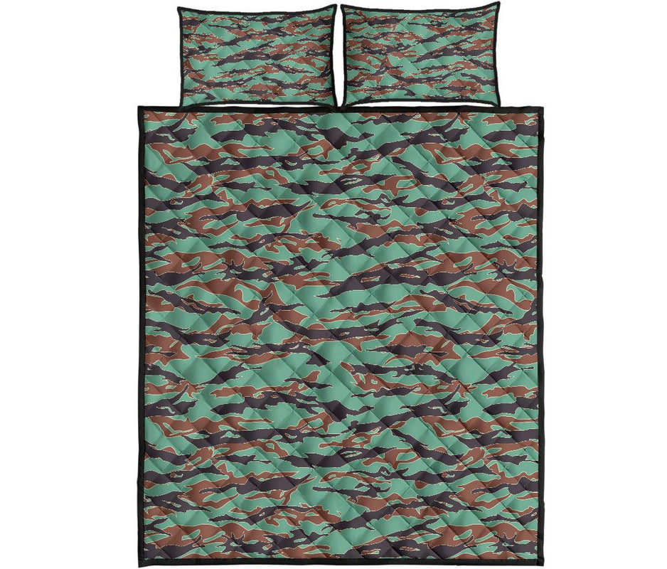 Army Guyana Tiger Stripe Camouflage Seamless Quilt Bed Set RLT8 - Shopicos