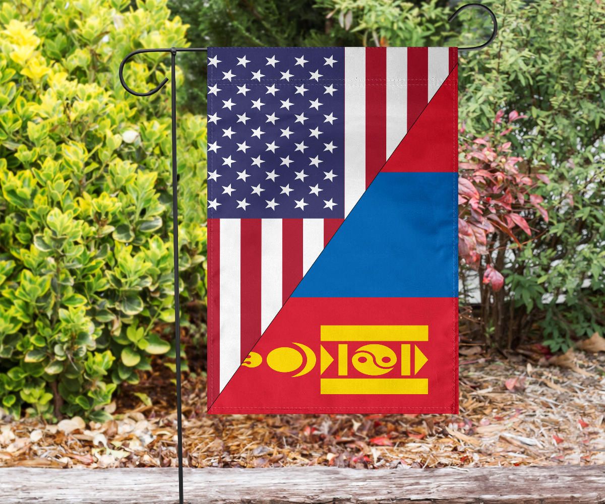 US Flag with Mongolia Flag RLT13 - Shopicos