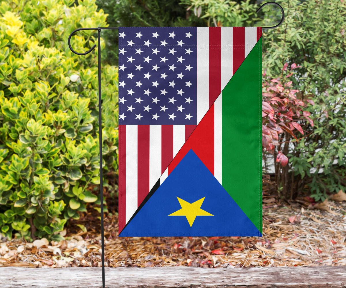 Us Flag With South Sudan Flag RLT8 - Shopicos