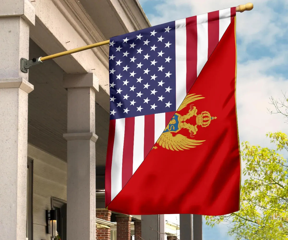 US Flag with Montenegro Flag RLT13 - Shopicos