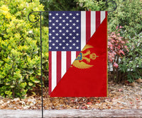 US Flag with Montenegro Flag RLT13 - Shopicos
