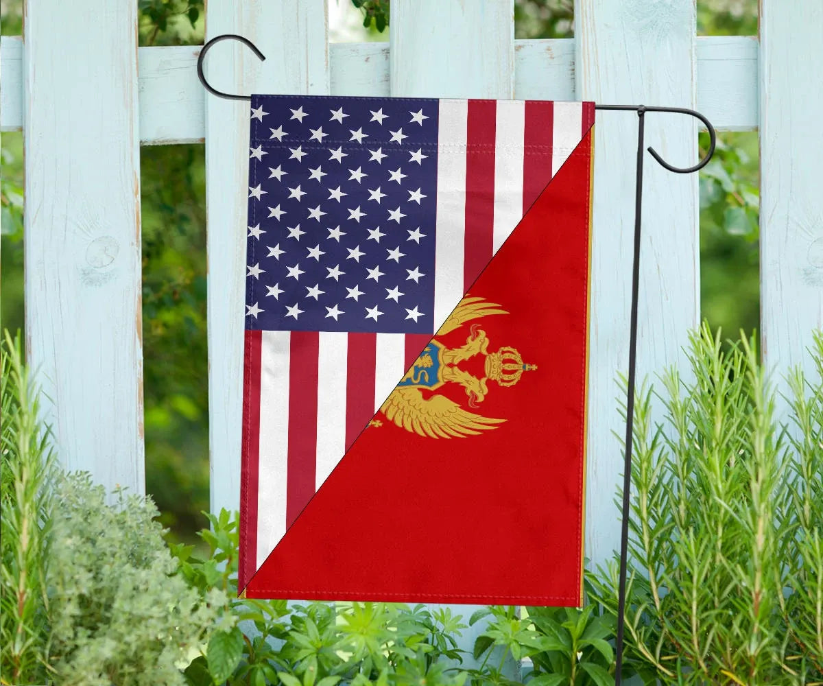 US Flag with Montenegro Flag RLT13 - Shopicos