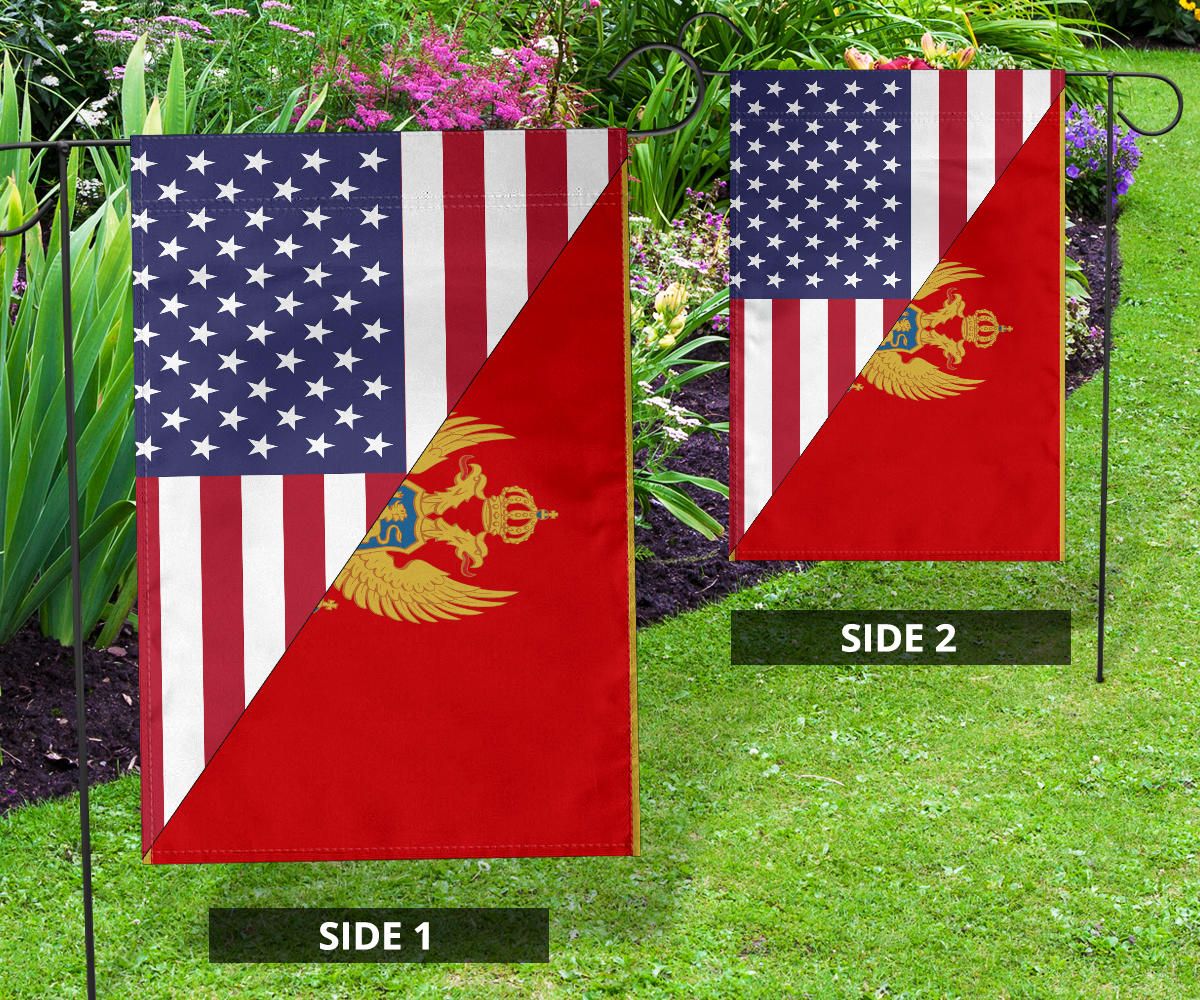 US Flag with Montenegro Flag RLT13 - Shopicos